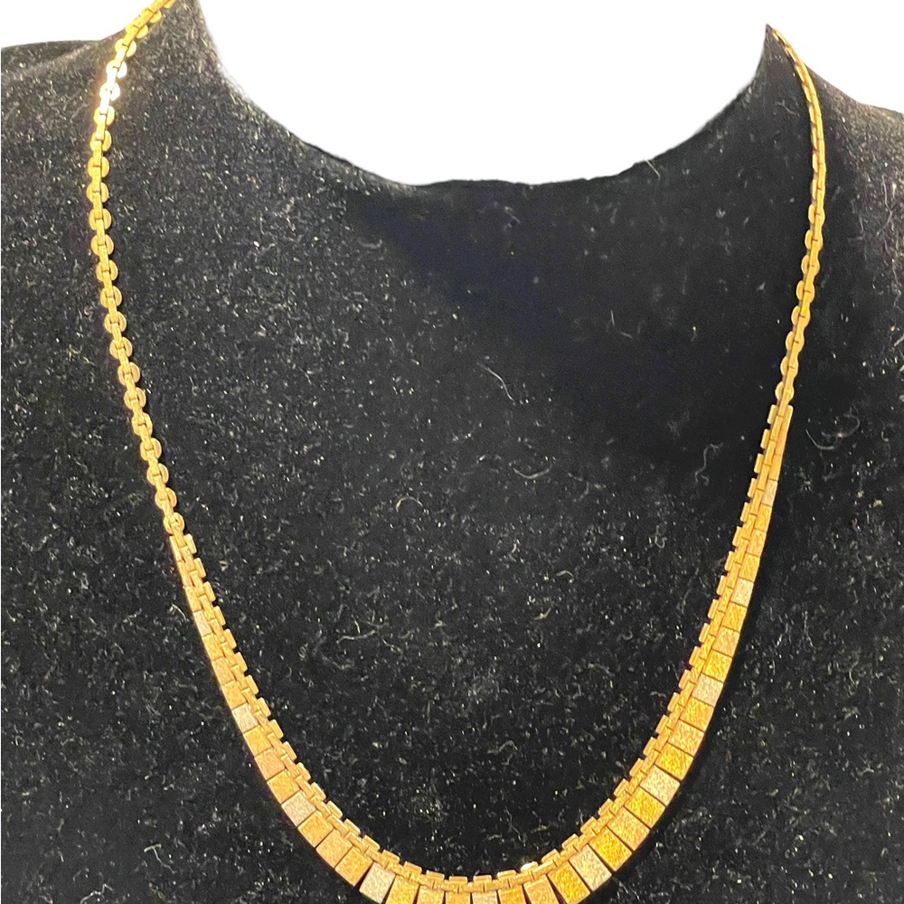 Vintage 14K Solid Gold Heavy Tricolor Cleopatra necklace Heavy’ Italy